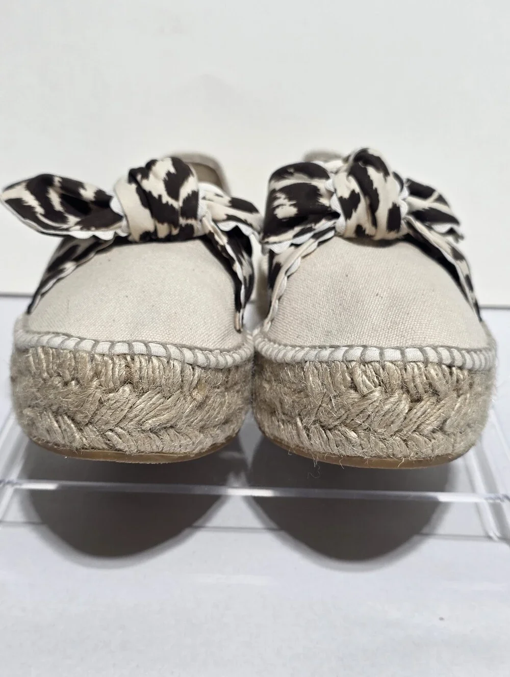 LOEFFLER RANDALL LEOPARD BOW DETAIL ESPADRILLES SZ 36 (US 6)
